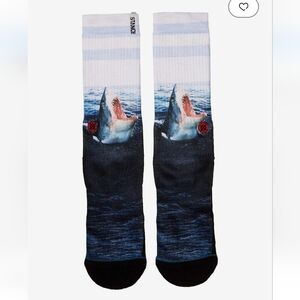 Stance Landlord Crew Socks Ocean Predator Shark Crew Socks L NWT